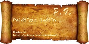 Palágyi Iván névjegykártya