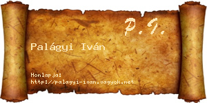 Palágyi Iván névjegykártya